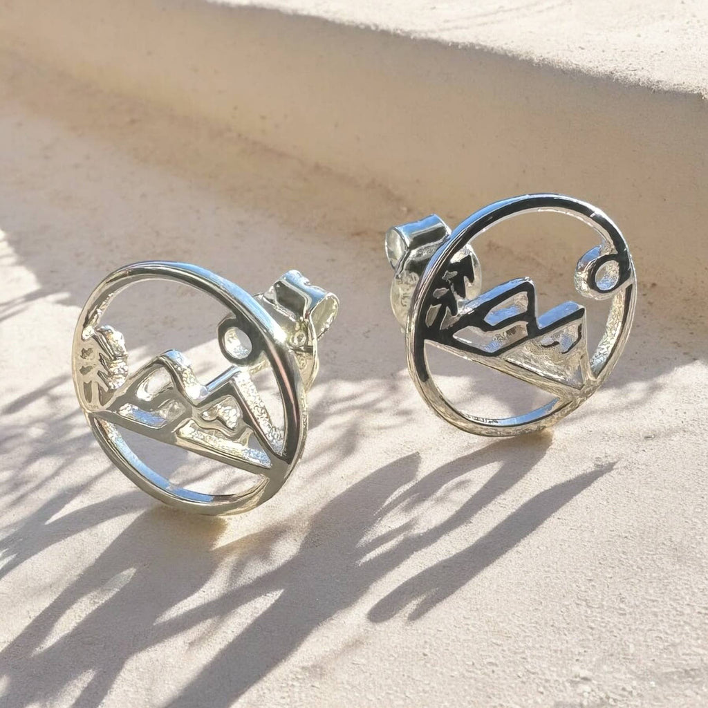 Mountain life Sterling earring studs