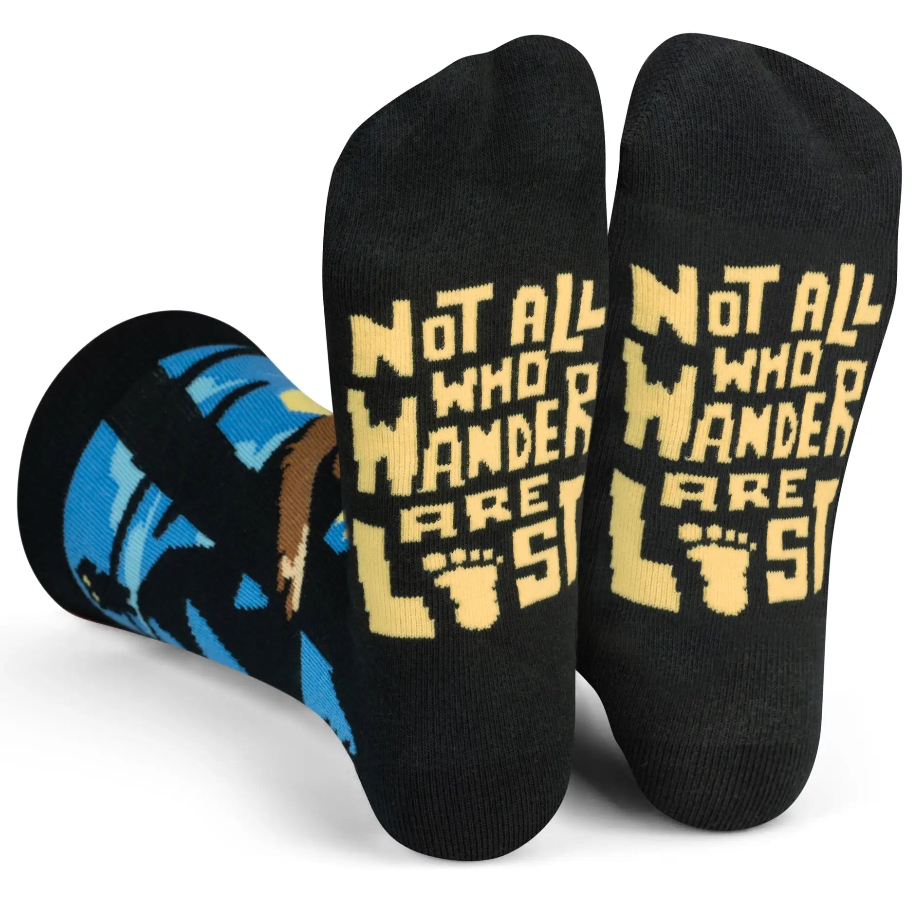 Lavley Fun Socks Not All Who Wander Are Lost - Bigfoot