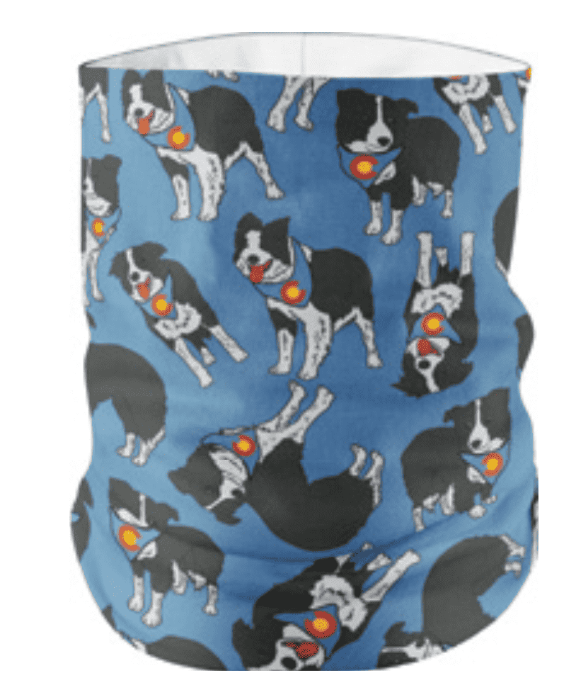 Mountain and Company Versatile Head Gaiter (Necker, Buff) with Pocket Colorado Flag Doggy Dog