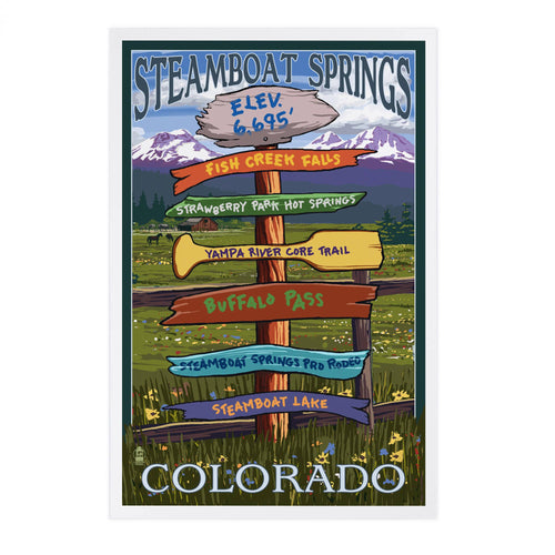 Colorado Postcards Steamboat Destination Signpost Cardstock