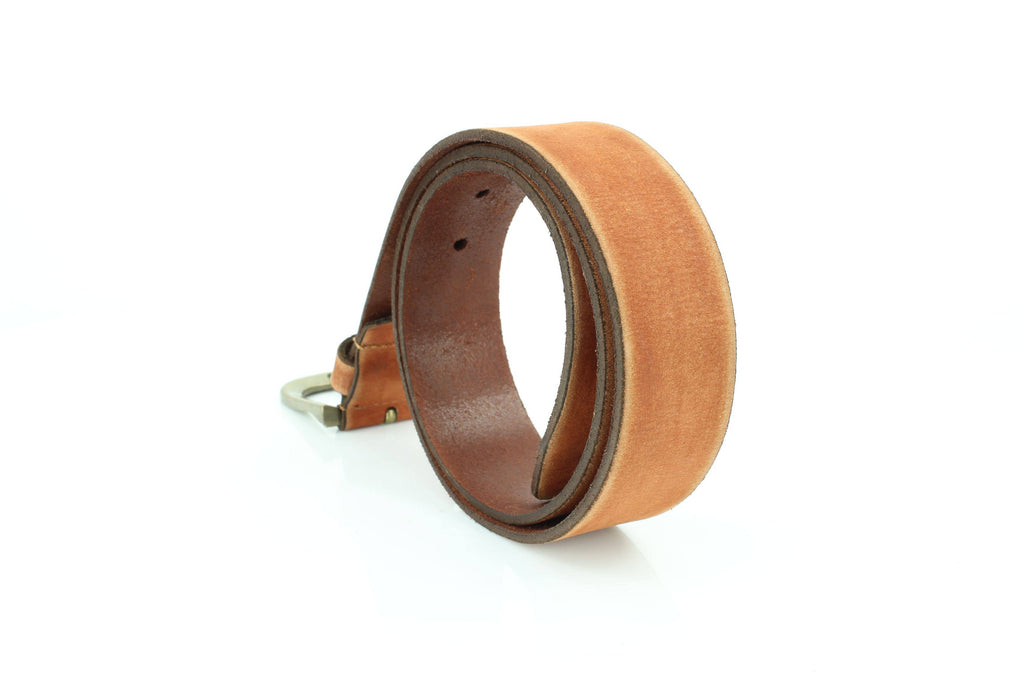 Matte Distressed Variegated Leather Belt