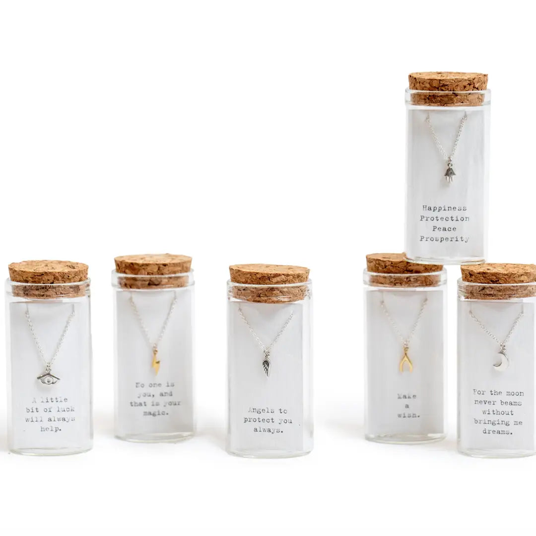 Message in a Bottle Necklaces Open Heart