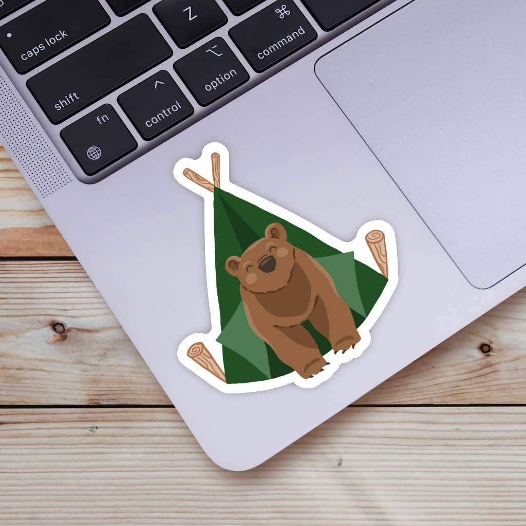 Camping Bear Sticker