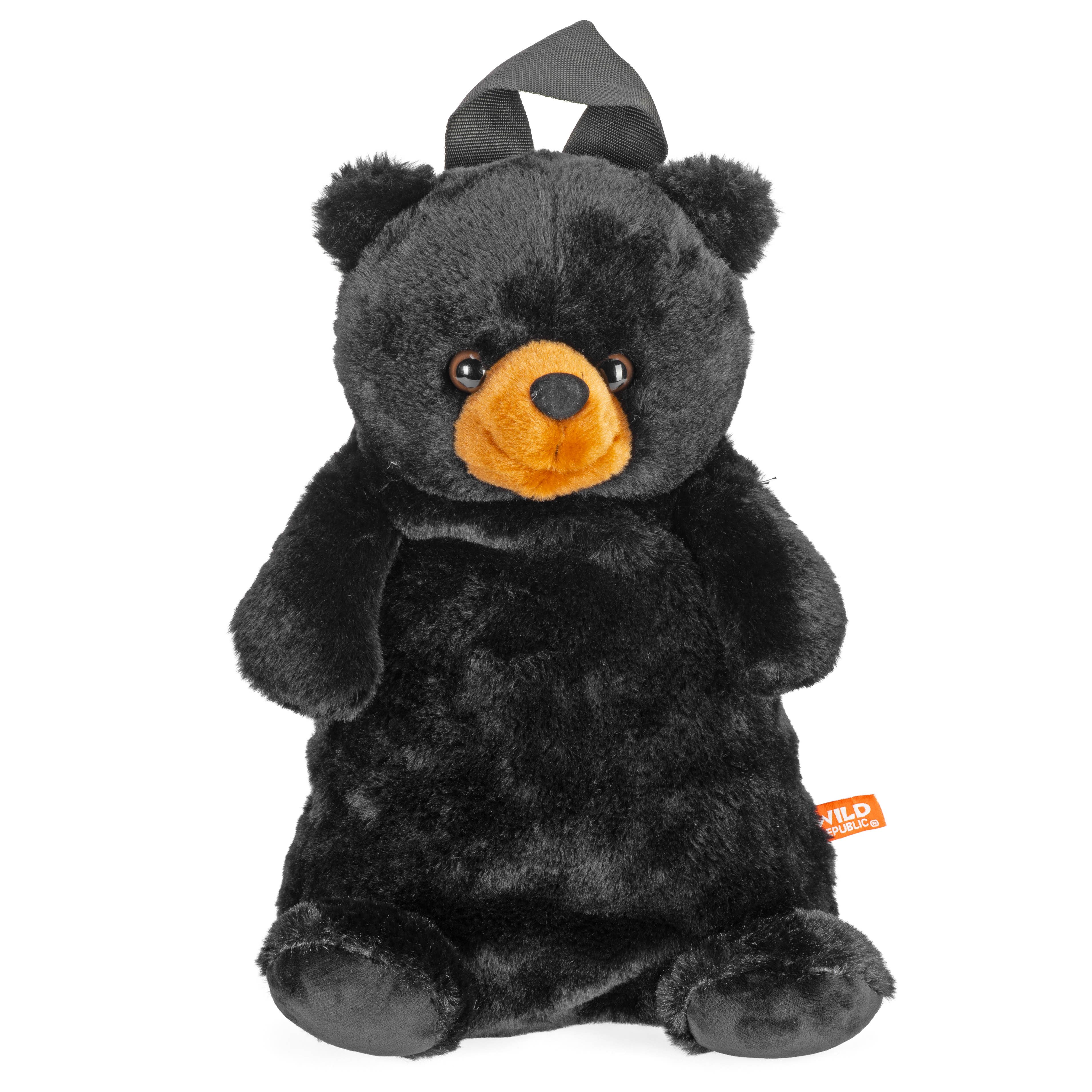 Wild Republic Black Bear Backpack - Stuffed Animal