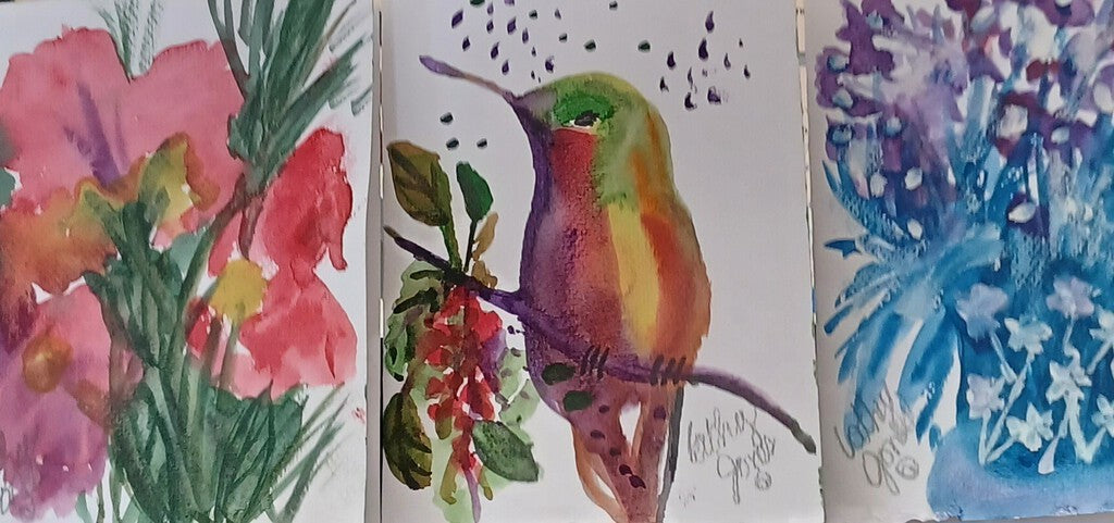 Hand-Painted Watercolor Notecards Various