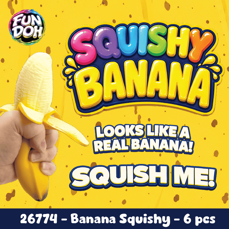 Novelty Brands Fun Doh Squishy Banana Stress Relief Toy