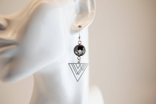 Stainless Steel and Glass Earrings