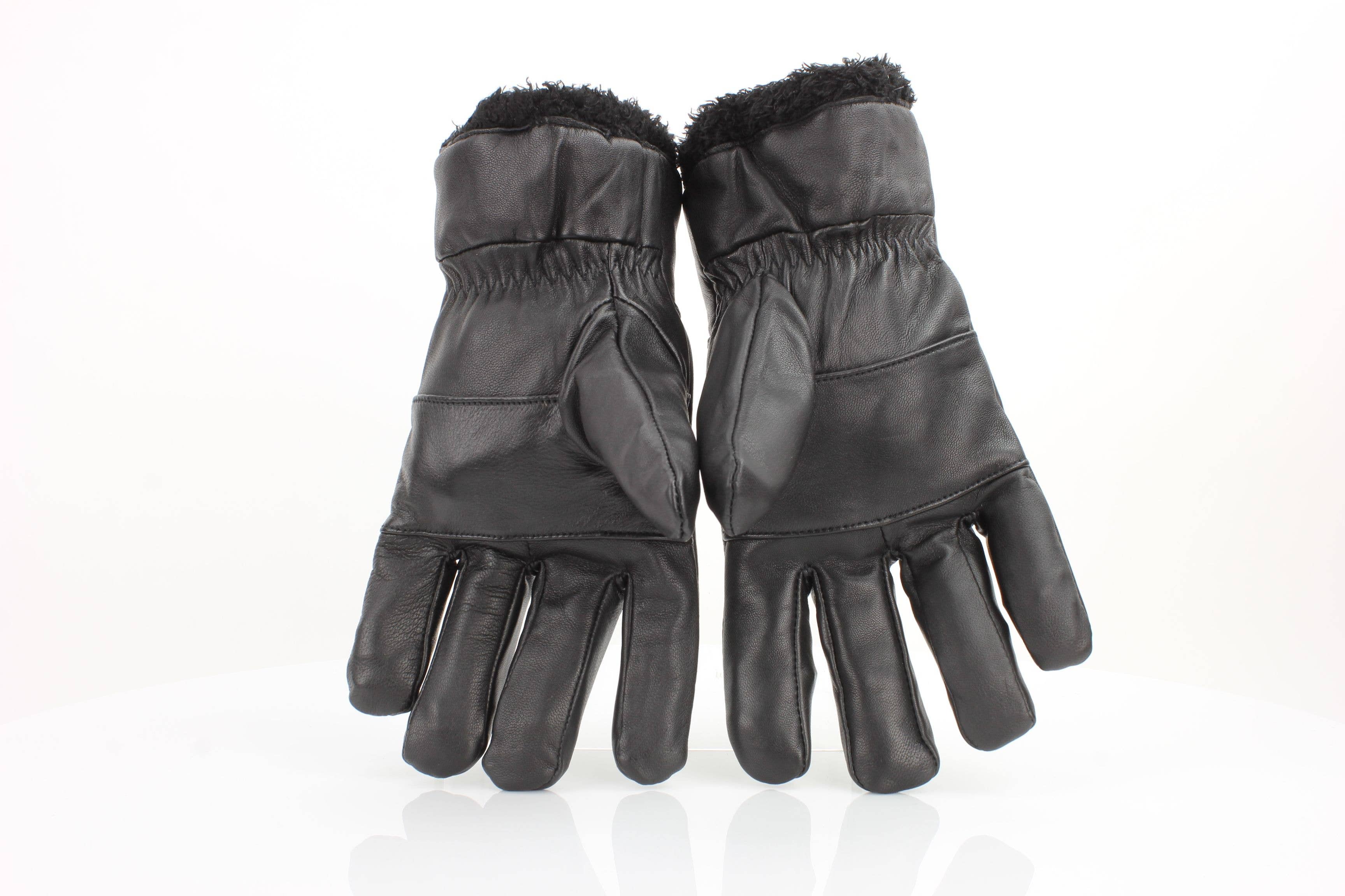 Sheepskin Leather Gloves with Black Sherpa Lining ABGL102SH