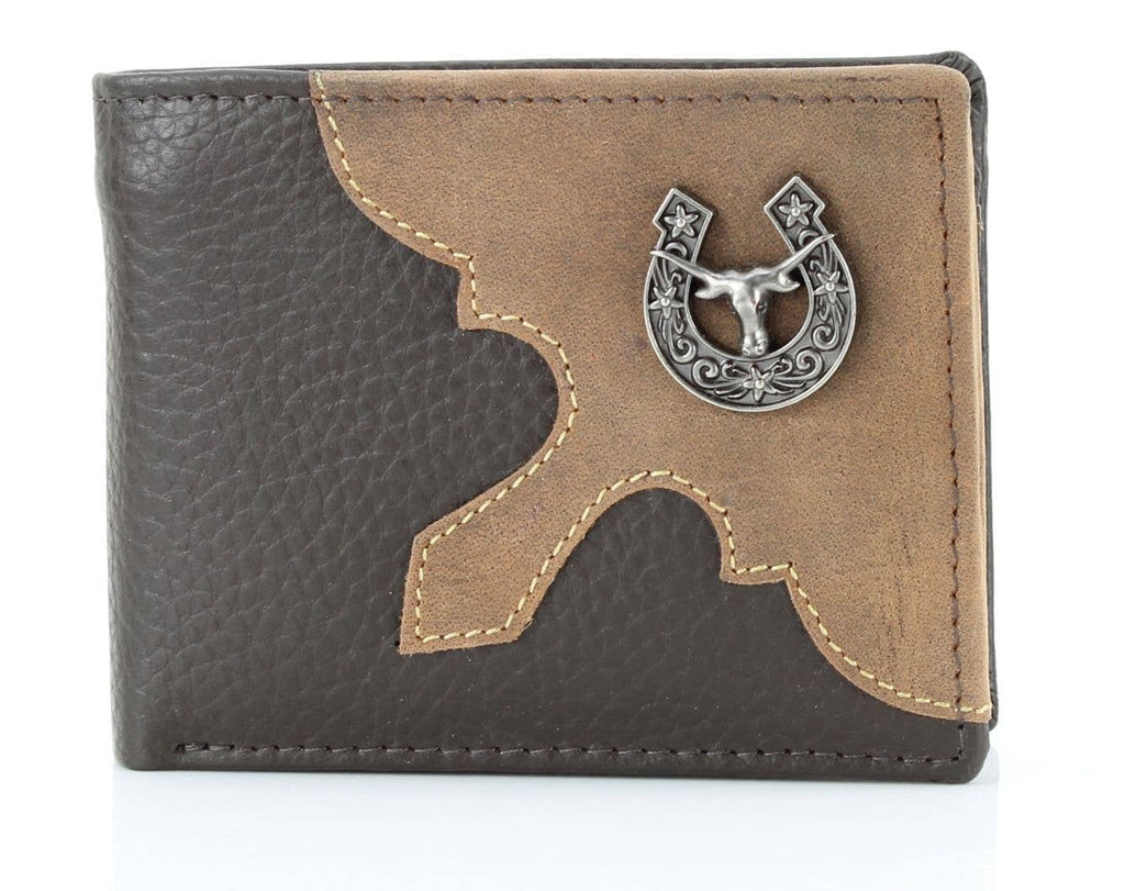Mixed Media Bifold Rodeo Wallet with Medallion AB1915