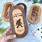 Cast & Carve Steamboat Springs Travel Cribbage Board Bigfoot Walnut Track Maple Center