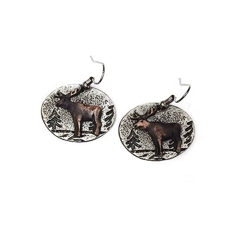 Pewter Earrings Moose