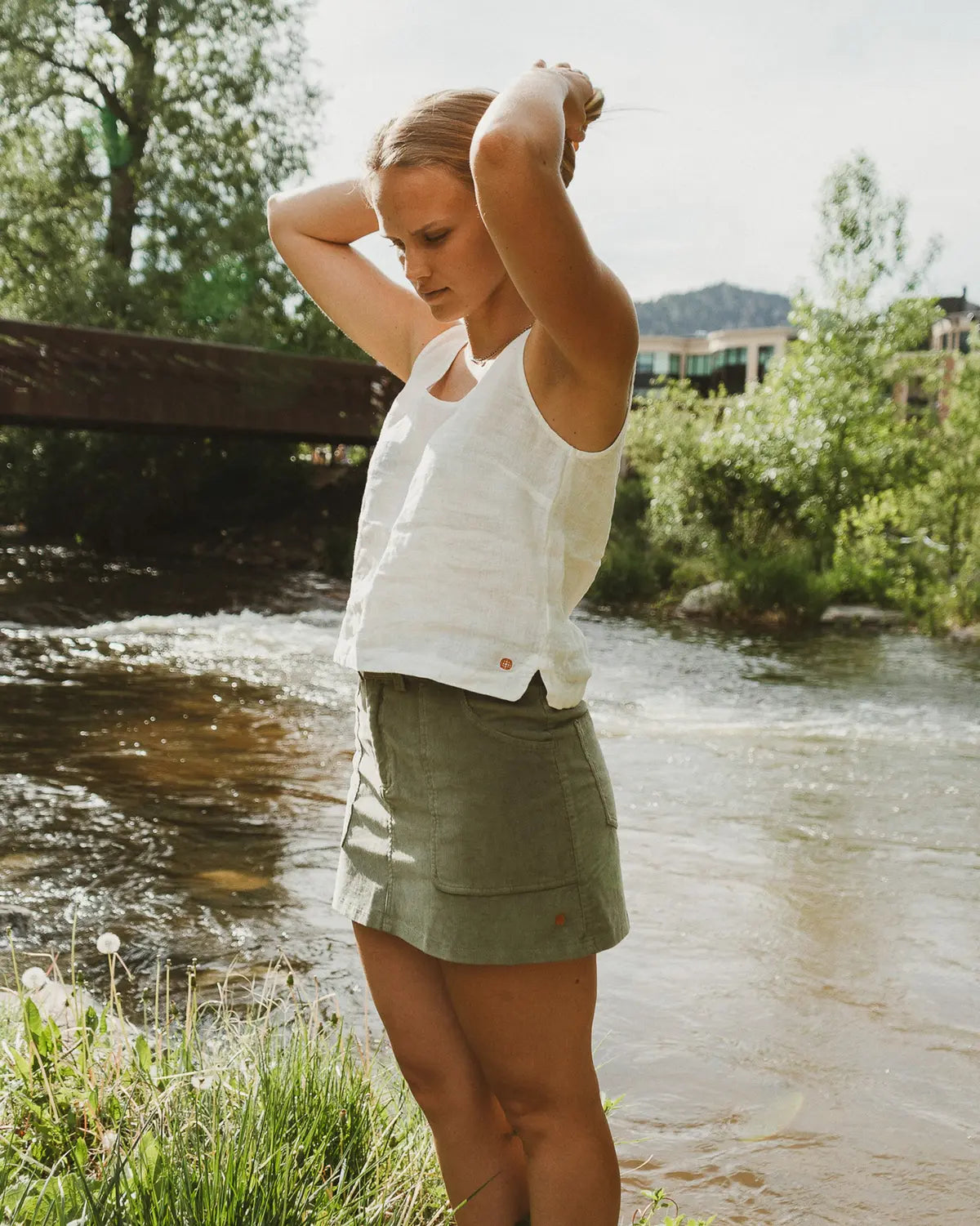 Women's Safari Linen Top Natural