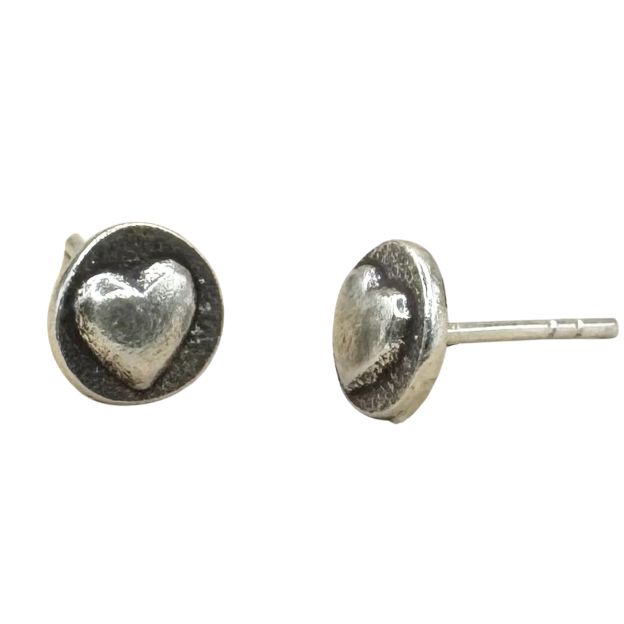 Sterling heart stud earrings