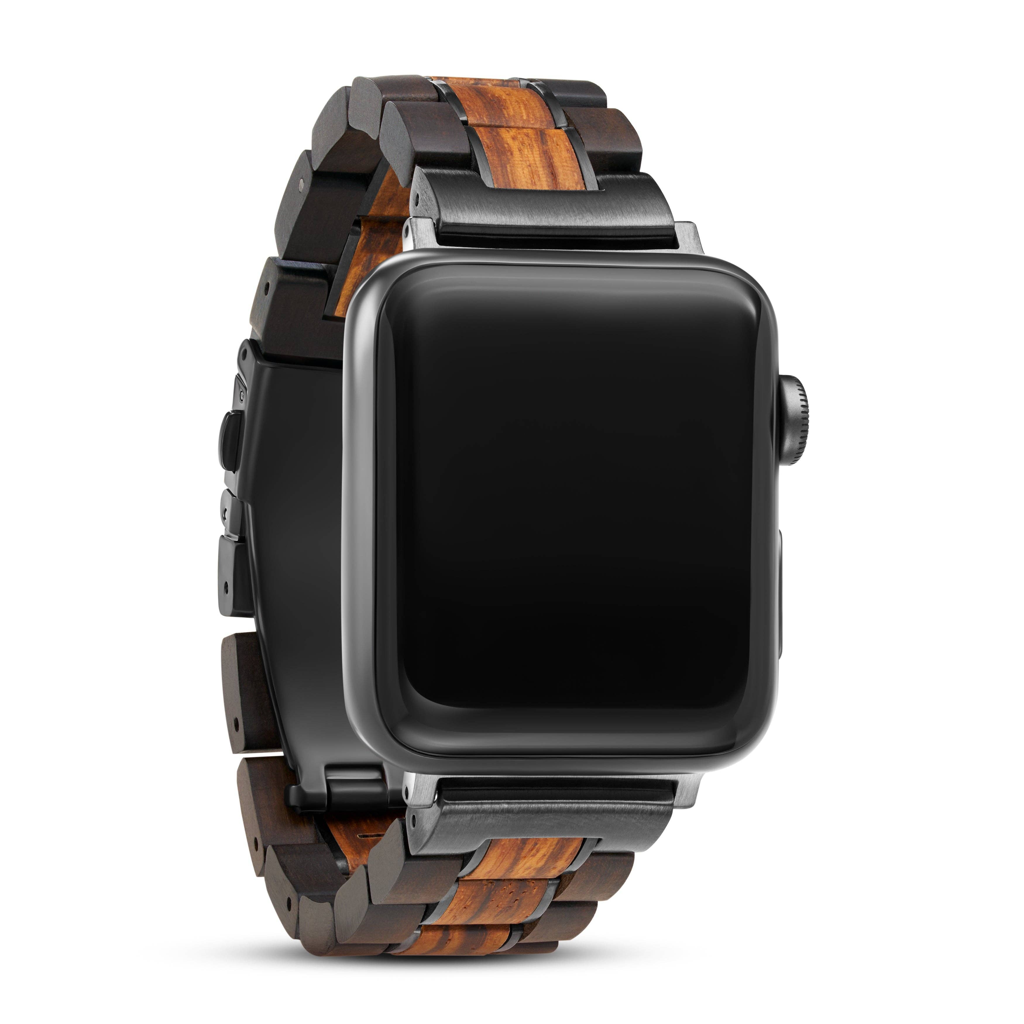 Joycoast Wood Apple Watch Band - Zebra x Black Sandalwood Tarzan