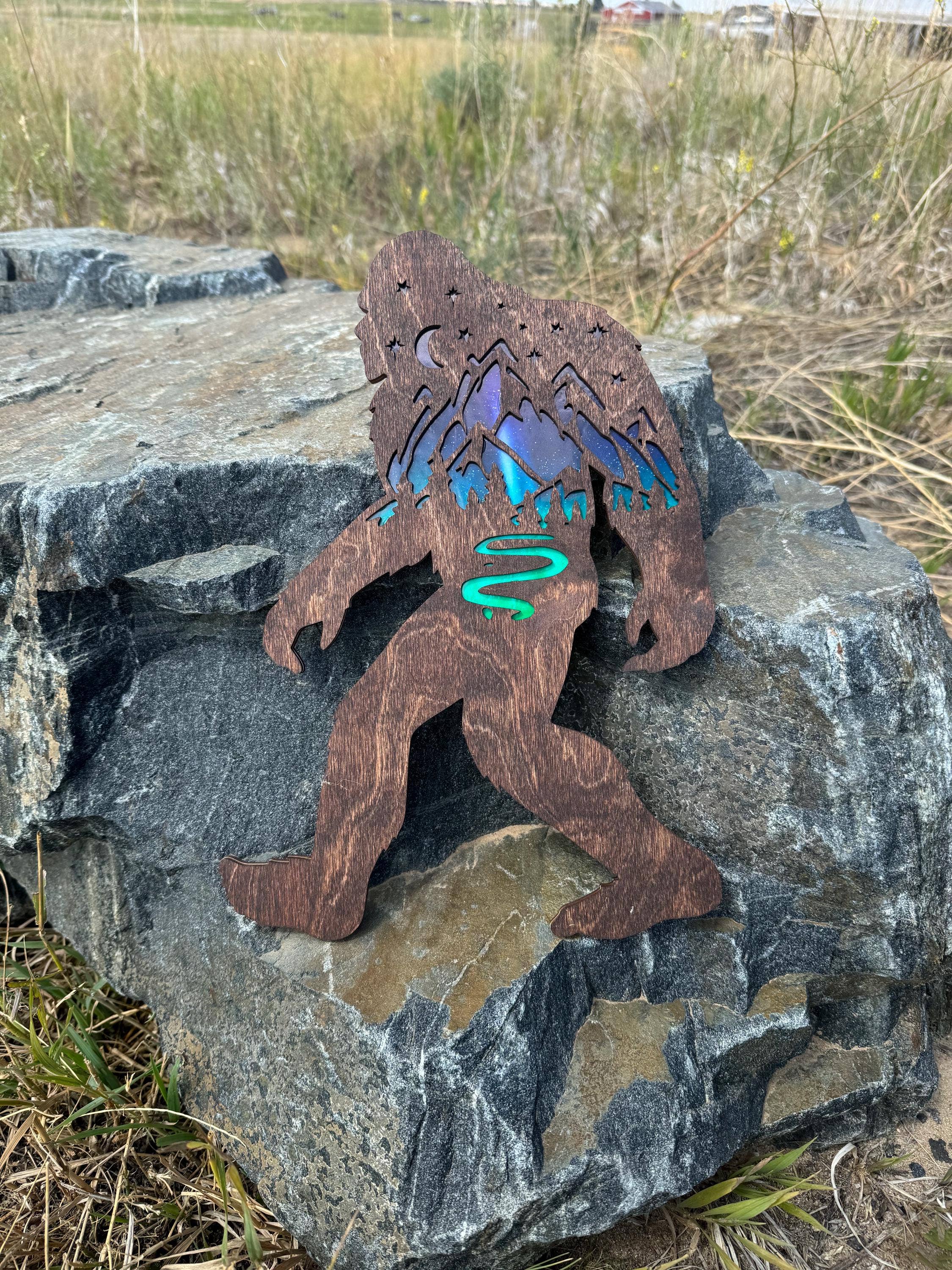 Bigfoot Sasquatch Colorado Flag Night Sky Art