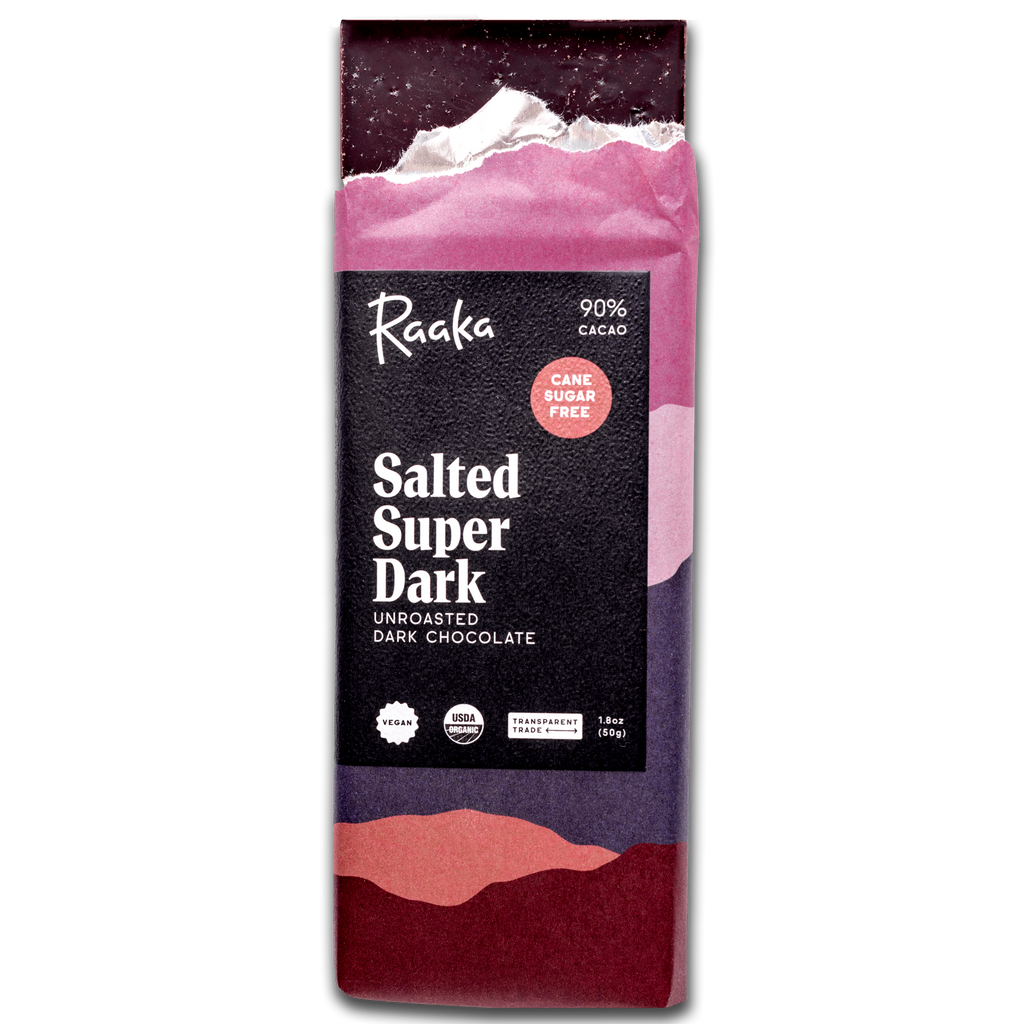 90% Salted Super Dark Chocolate Bar (Cane Sugar Free)