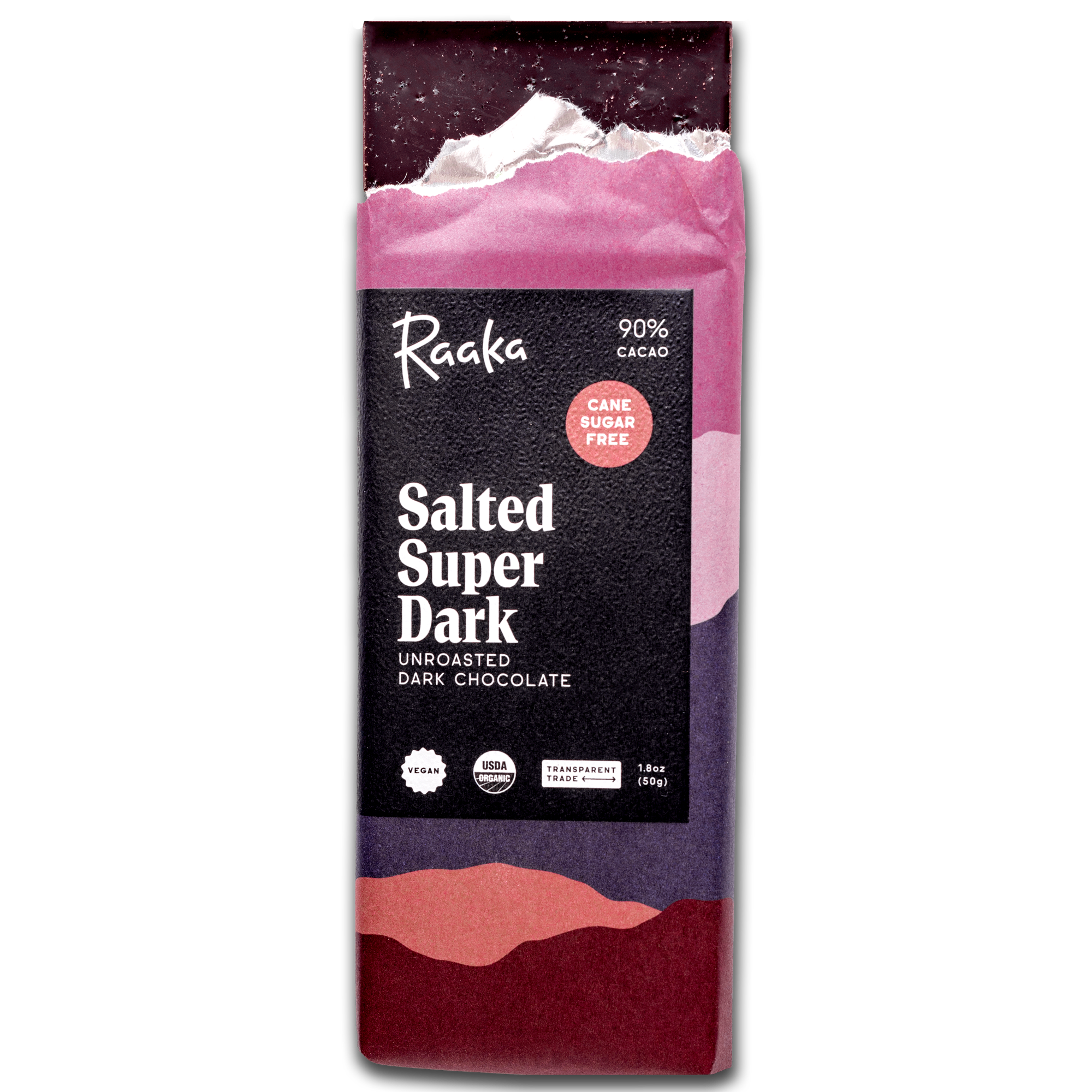 90% Salted Super Dark Chocolate Bar (Cane Sugar Free)