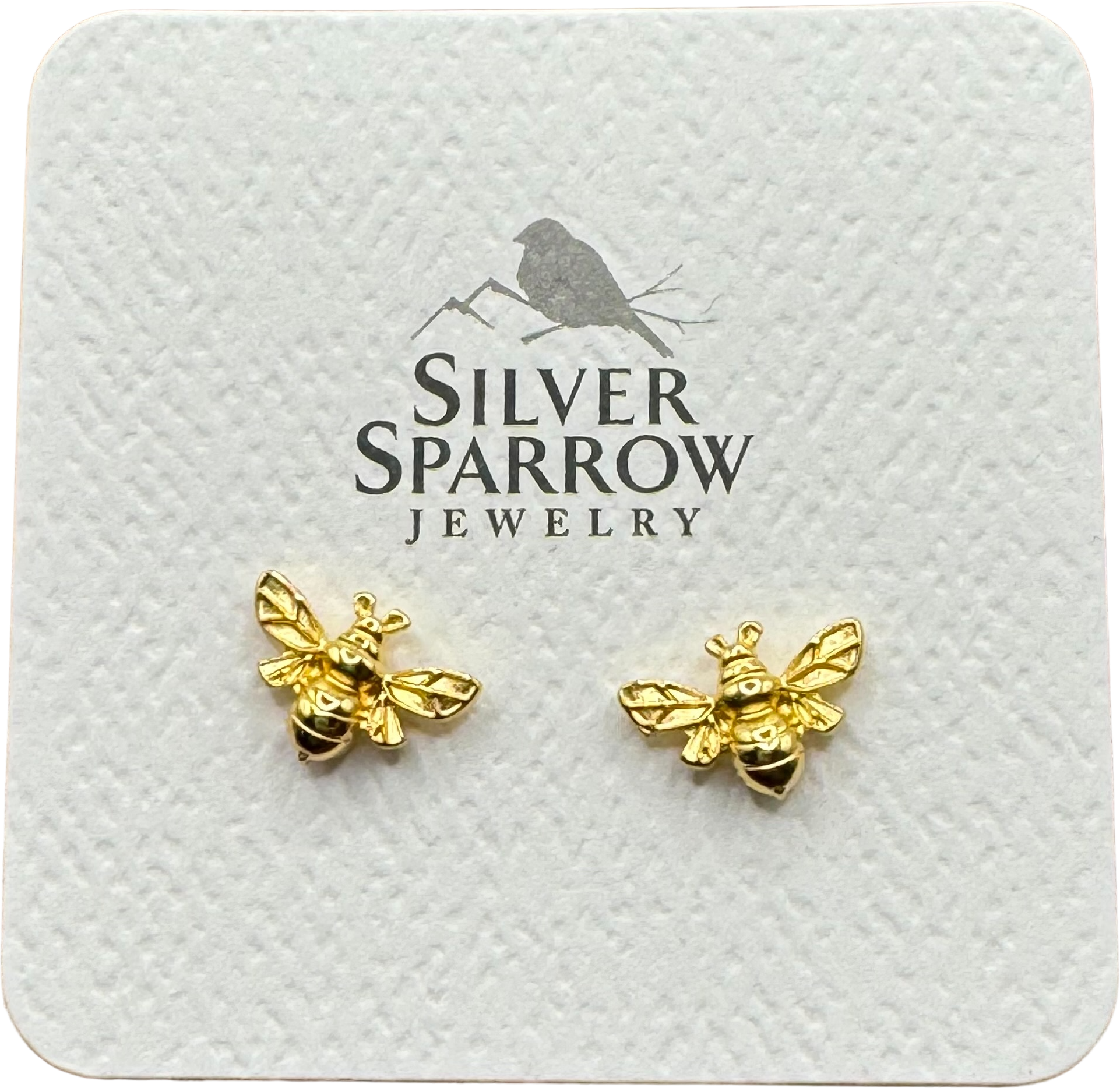 Golden bee stud earrings