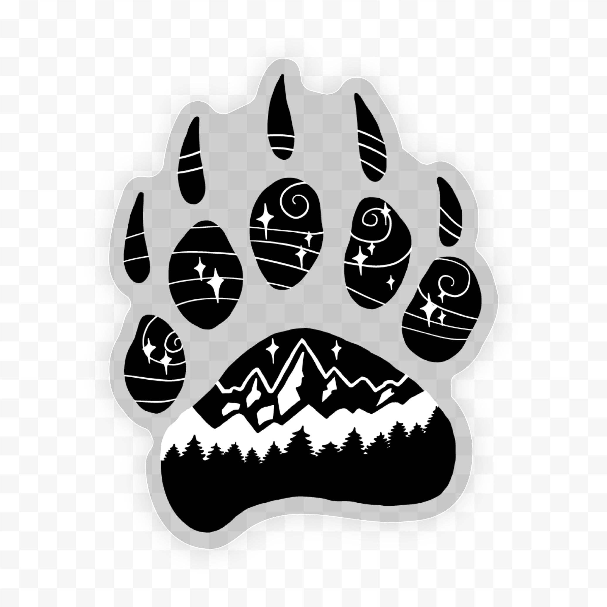Bear Paw Nature Clear Sticker