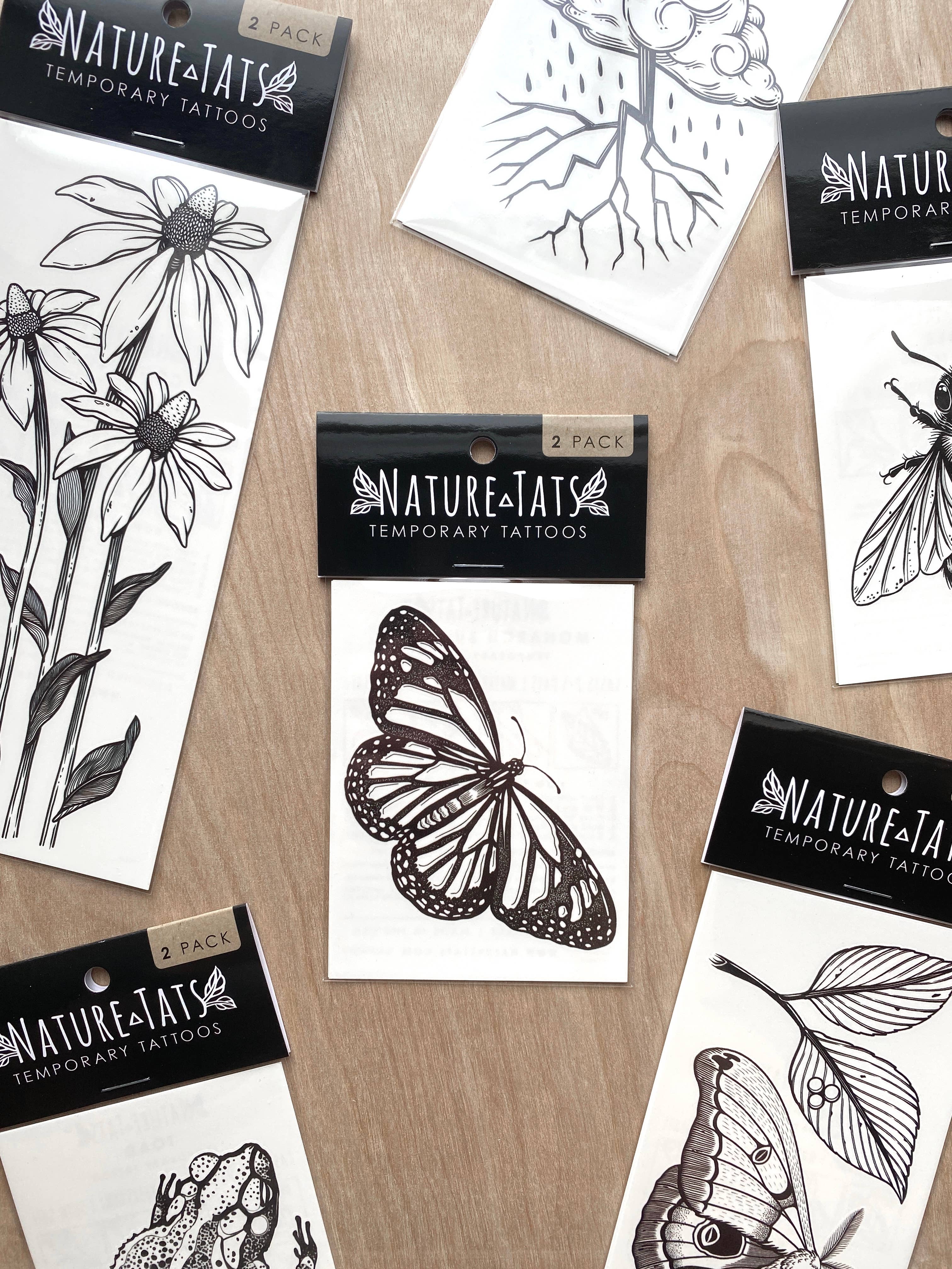 Monarch Butterfly Temporary Tattoo: 2-Pack