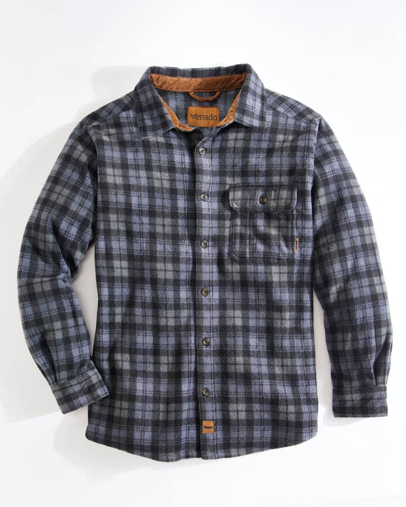 Bonfire Fleece Shirt Plaid Steel