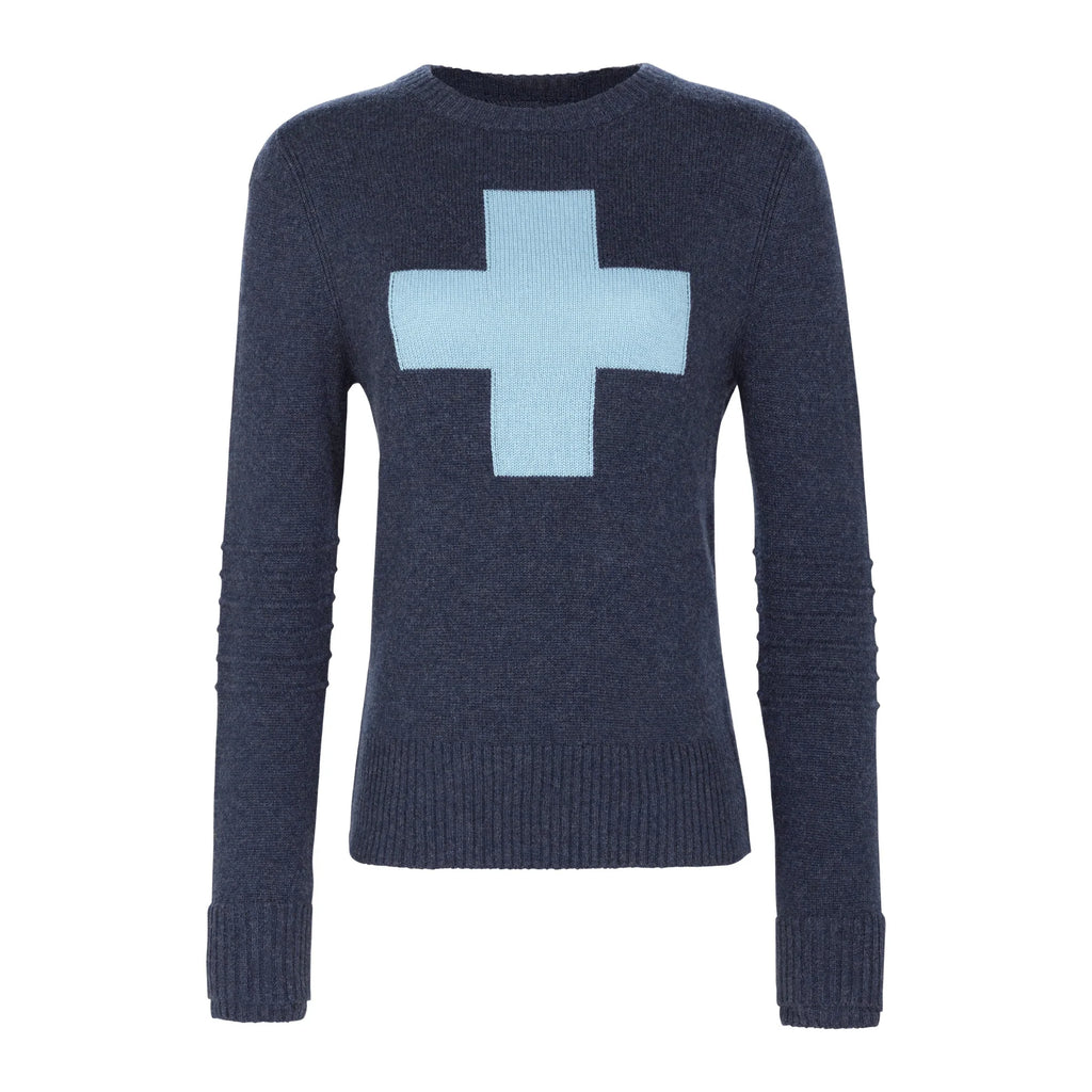 W's Cashmere Ski Race Knit Patrol Navy
