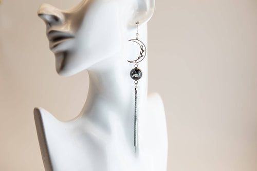 Stainless Steel and Glass Earrings