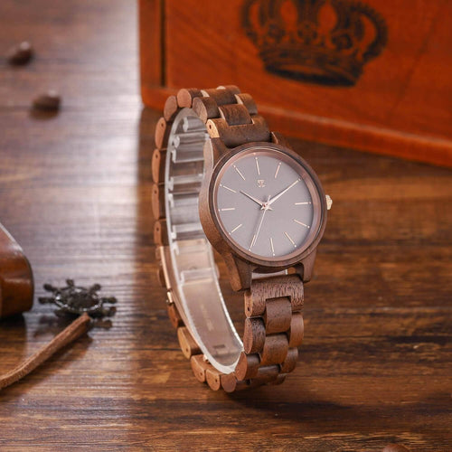 "Am. Walnut" | Wrist Watch - Rose Gold Accents