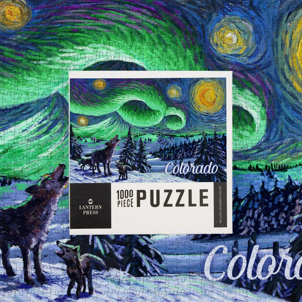 1000 PIECE PUZZLE Colorado, Starry Night, Northern Lights