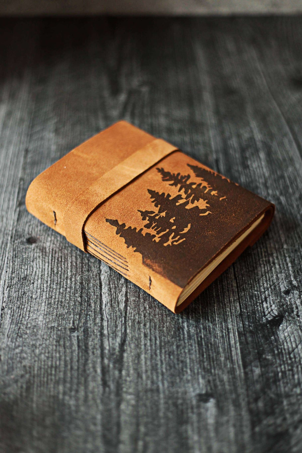Wayfaring Goods Tree Journal - Pine Forest Leather Journal