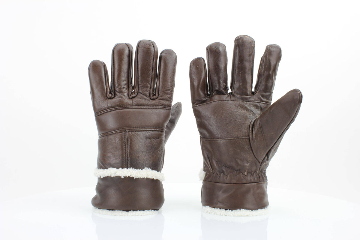 Leather Impressions Inc Sheepskin Leather Gloves with White Sherpa Lining ABGL102SH L XL