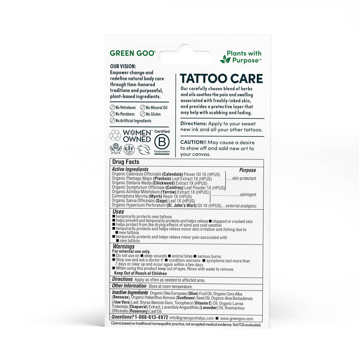 Green Goo by Spry Life Tattoo Care Salve