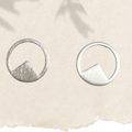 Sterling silver mountain stud earrings