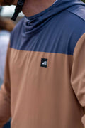 Men's Ascent Sun Hoodie Brown & Blue Block