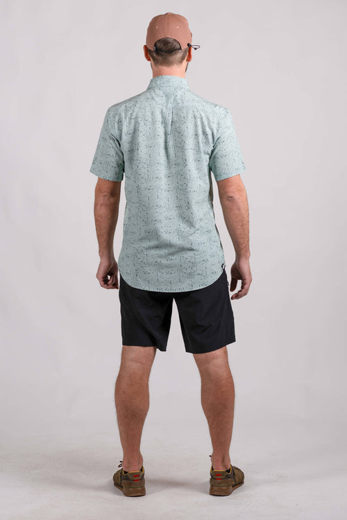 Vista Stretch Button Down Green Loam S