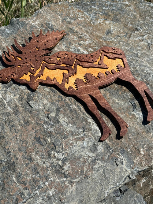 Handmade Mountain Moose Wall Art Wall Decor