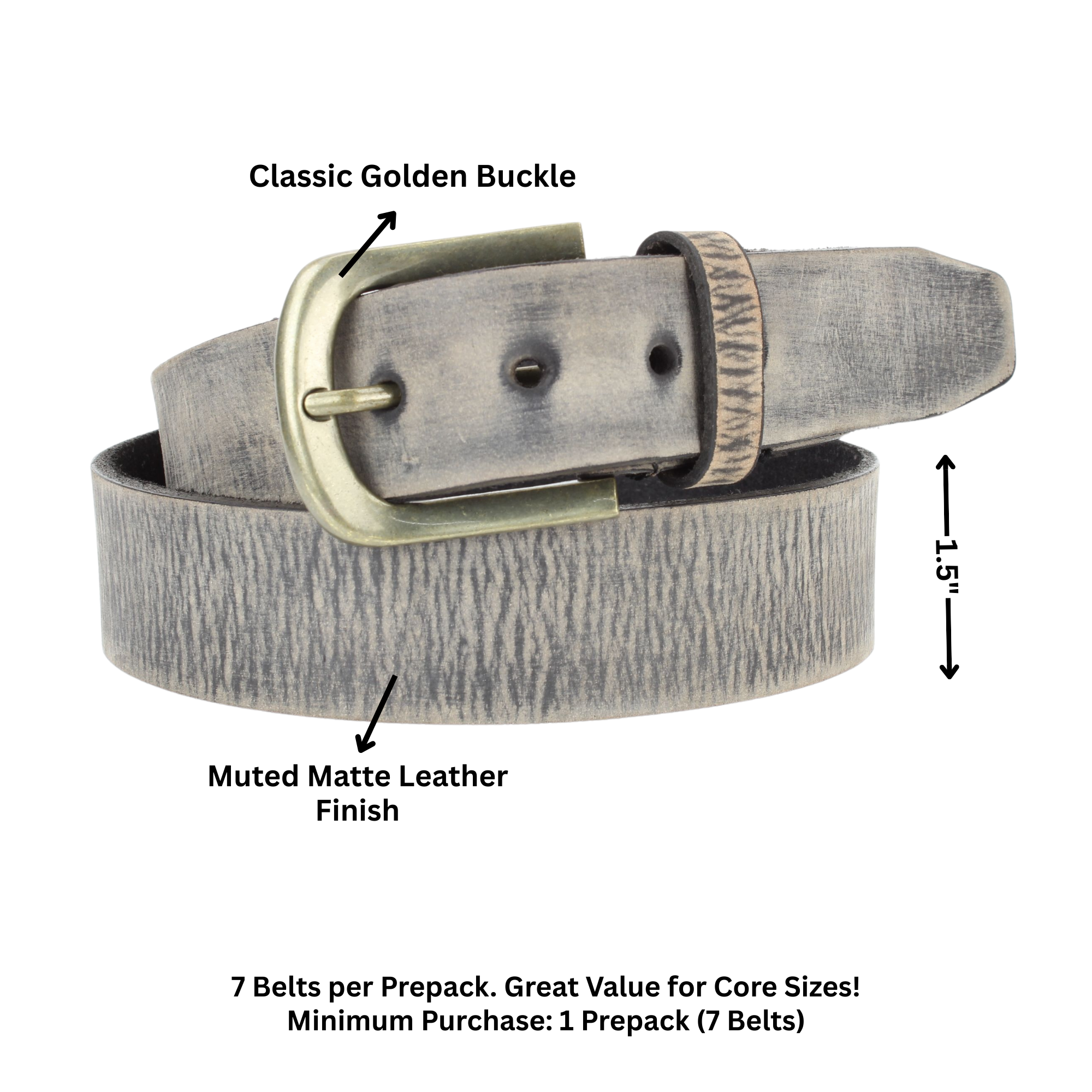 Matte Distressed Variegated Leather Belt