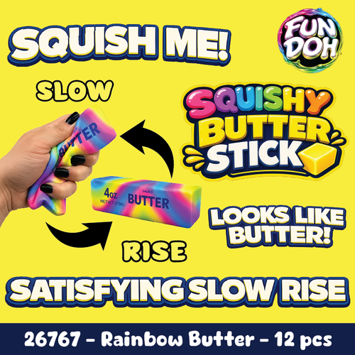 Fun Doh Rainbow Butter Slow Rise Squishy - 12/Display