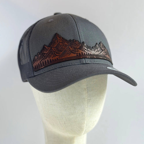 Home On The Range | mountain range leather patch hat