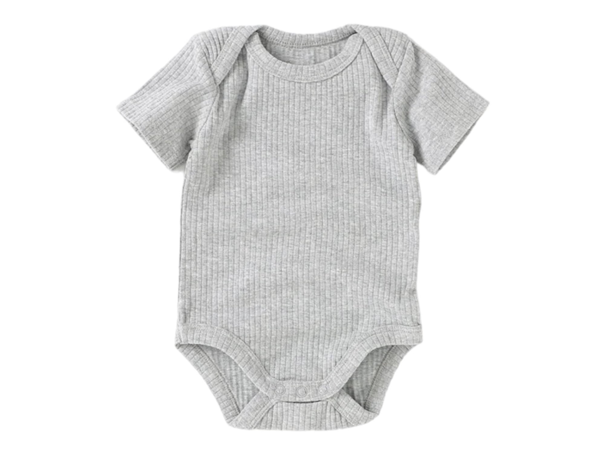 Organic bodysuit short sleeve- ribbed cotton onesie for baby