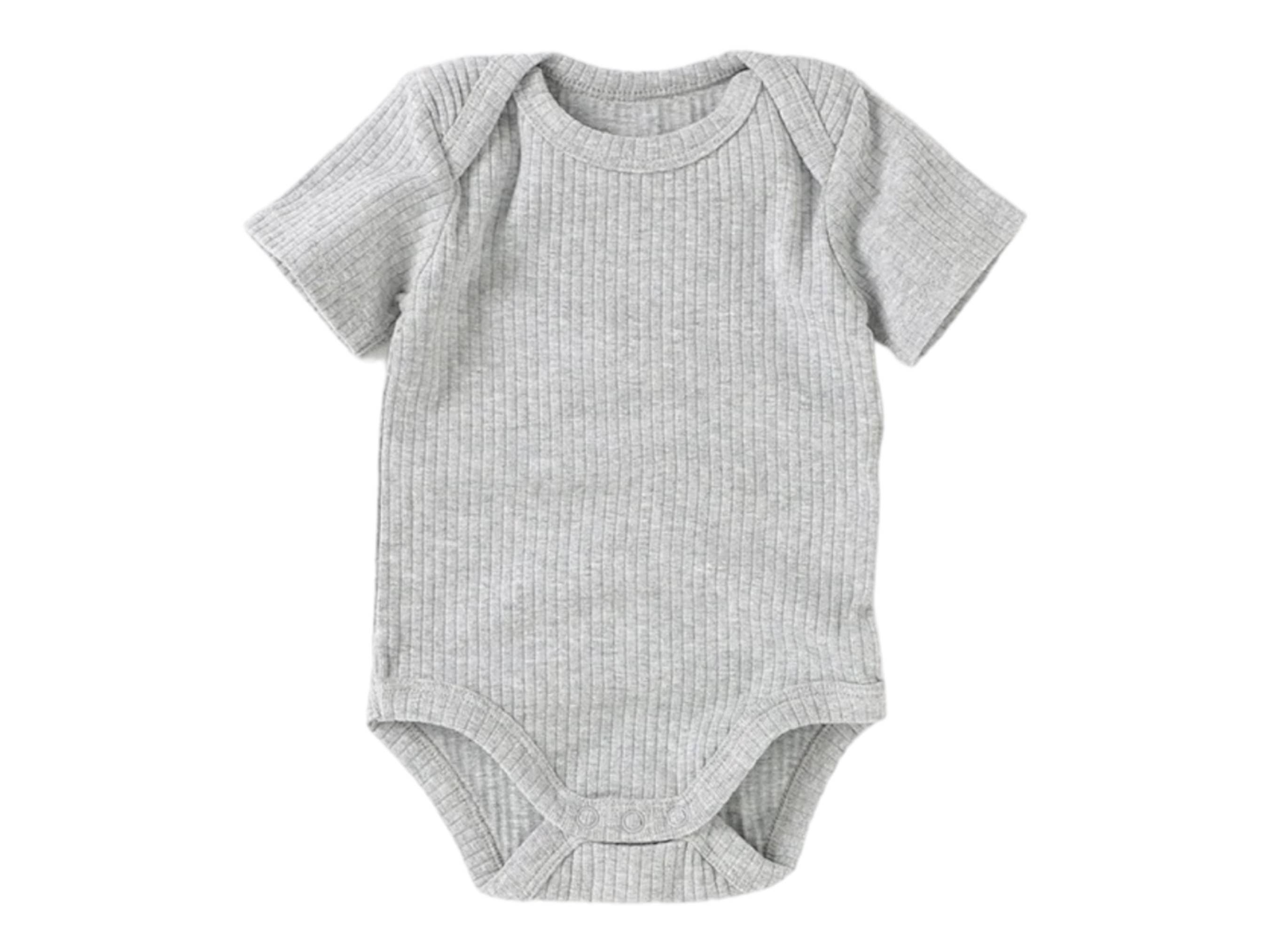 Organic bodysuit short sleeve- ribbed cotton onesie for baby