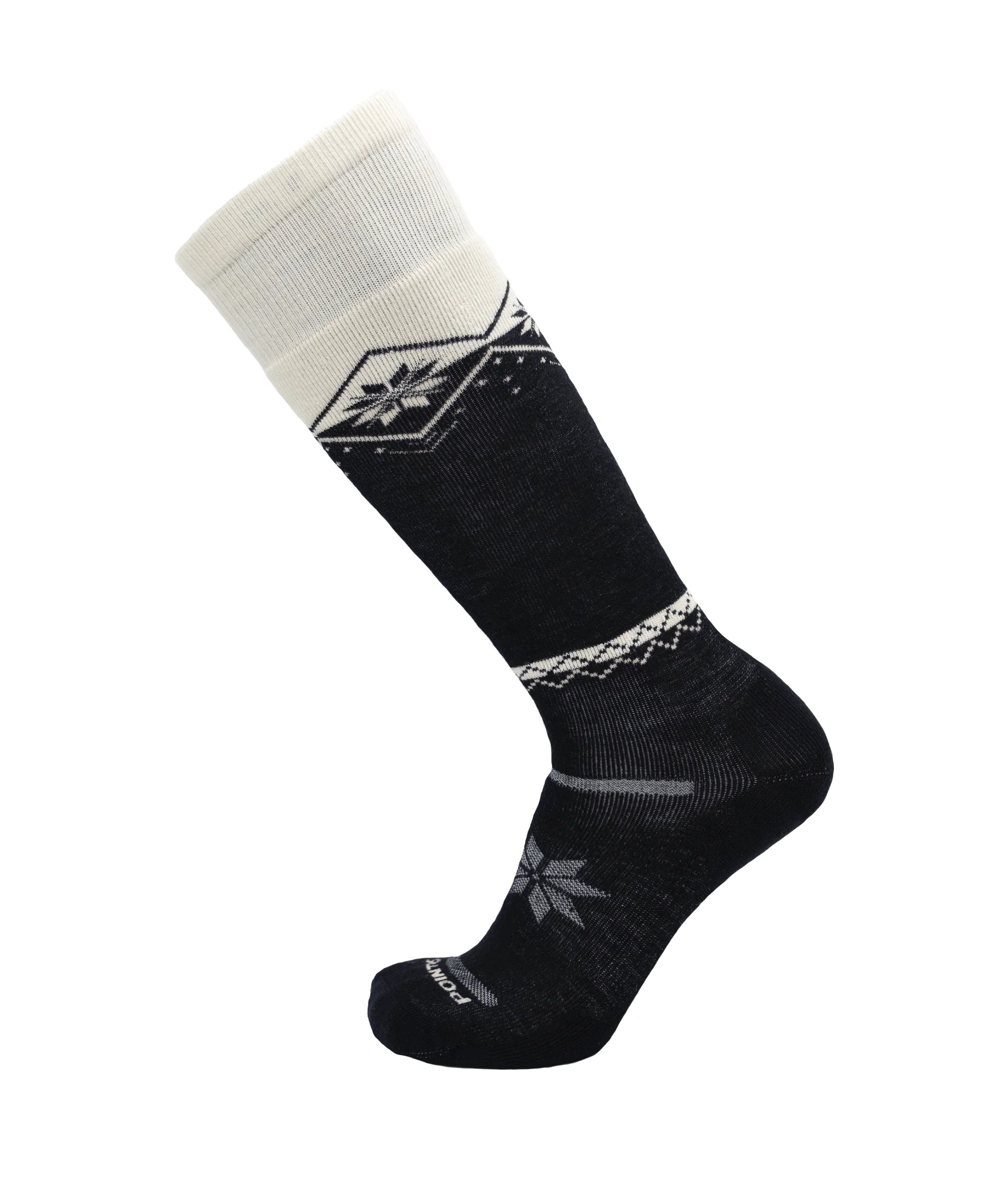 Snowflake Block Medium Socks Black OTC