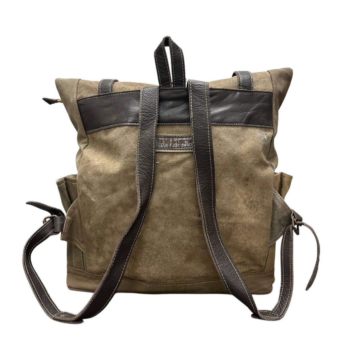 Vintage Addiction Large Recycled Military Tent Backpack