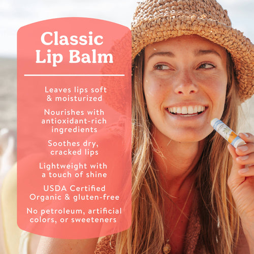 Badger Pink Grapefruit Classic Lip Balm, Refreshing Lip Care