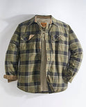 Venado Quilt Lined Brushed Flannel Shirt Jacket Olive