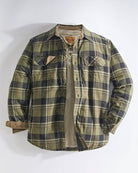 Venado Quilt Lined Brushed Flannel Shirt Jacket Olive