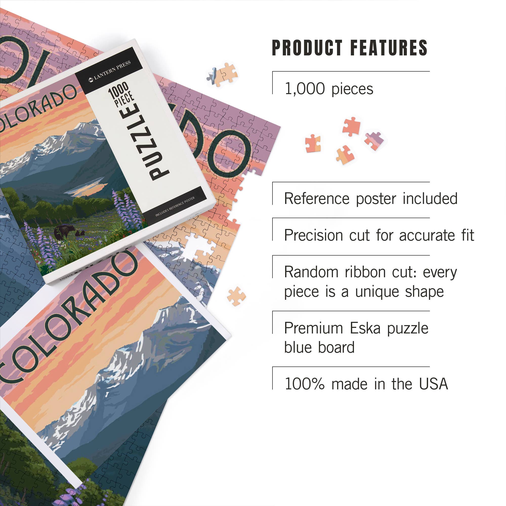 1000 PIECE PUZZLE Colorado Bear and Spring Flowers