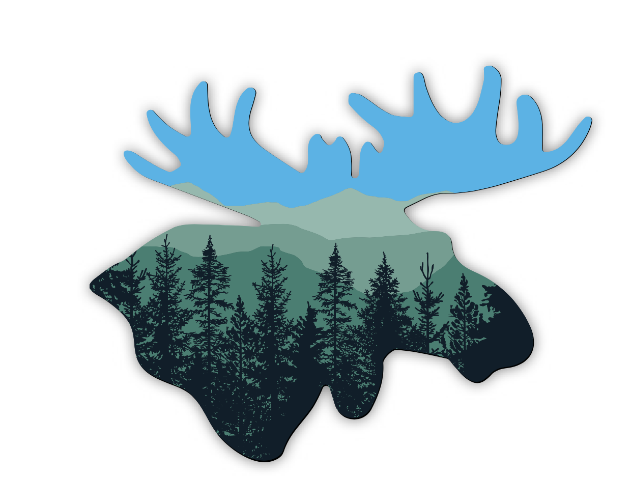 Mountain Moose Sticker Colorado Green