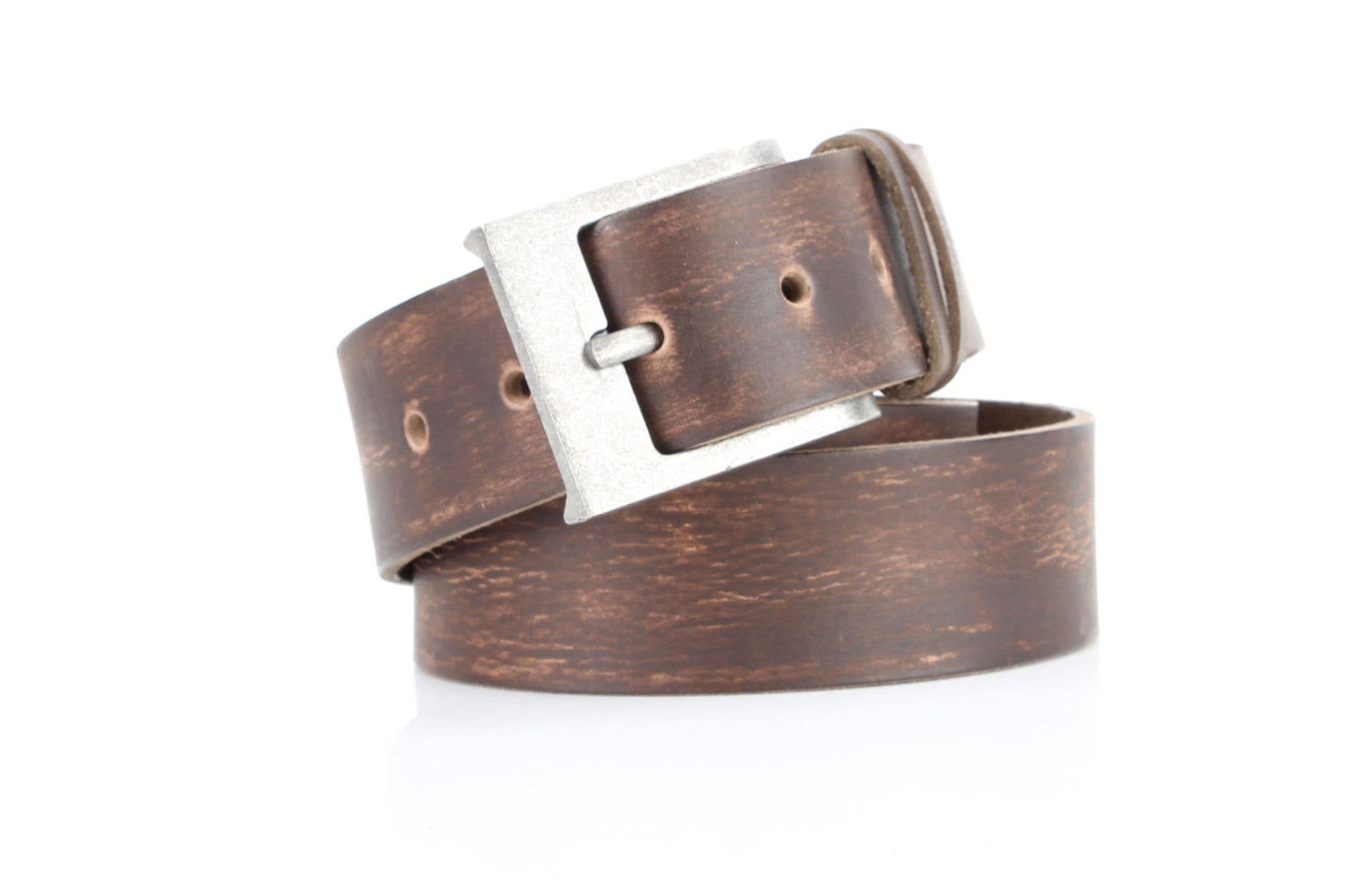 Leather Impressions Inc Double Loop Western Belt – Antique Buckle ABB 009 Brown 34