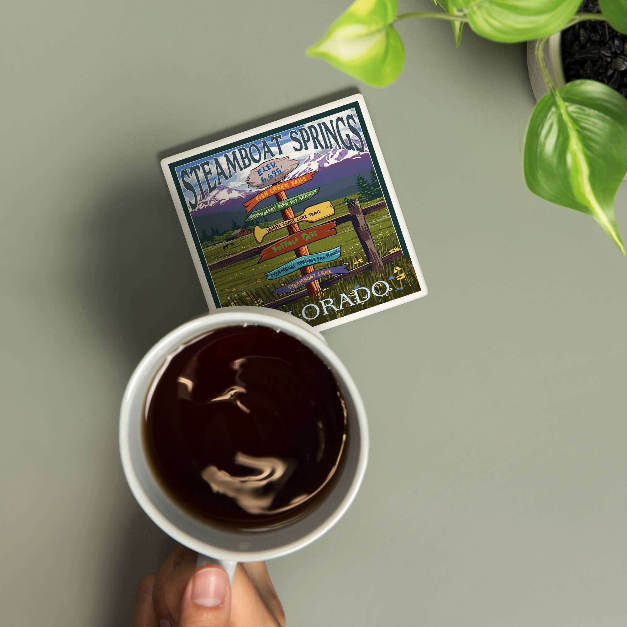 Mountain and Company Ceramic Coasters